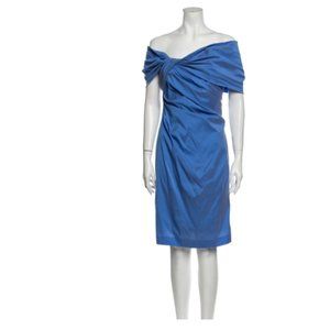 TALBOT RUNHOF off the shoulder silk dress